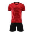 thumbnail image 1 of Odeerbi Niños Niñas Malla Fútbol Formación Uniforme Conjunto Gradiente Manga Corta Camiseta Shorts Rápido Seco Conjunto Atlético Para 1-14 Años, 1 of 9