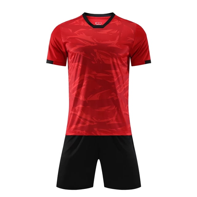 Odeerbi Niños Niñas Malla Fútbol Formación Uniforme Conjunto Gradiente Manga Corta Camiseta Shorts Rápido Seco Conjunto Atlético Para 1-14 Años