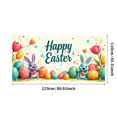 thumbnail image 3 of LUUFILx Easter Backdrop Banner with Bunny Eggs Background Spring Festival Decoration Party Supplies Photography Props Colorful Happy Easter Décor, 3 of 8