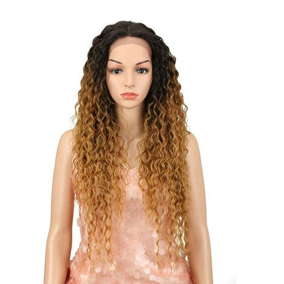 Style Icon Perruques en Dentelle 28 Longue Perruque Bouclée pour Femmes Perruques Synthétiques Ombrées Densité 130 % Résistantes à la Chaleur Remplacement Perruque (28 Pouces, SOP43026)