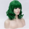 thumbnail image 4 of Unique Bargains Wigs for Women 16" Green Curly Wig with Wig Cap Natural Full Medium Wavy, 4 of 6