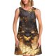 thumbnail image 1 of Fotbe Cool Black Gold Dragon Vestido de Verano sin Mangas para Mujer – Vestido Midi Línea A, Estilo Camiseta Floral, Vestido Playero Casual y Fluido, 1 of 7