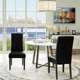 thumbnail image 2 of Vanity Art UC-6BLK 18 x 12 x 36 in. Synthetic Leather Dining Chairs Solid Wood Living Room Dining Room Armless Accent Chairs, Black - 2 Piece, 2 of 9
