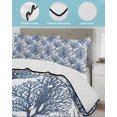 thumbnail image 4 of Navy Blue Coral Coastal Twin XL Size Down Alternative Comforter,Lightweight Comforter Quilt Bedding Set with Pillow Shams Summer Beach Starfish Nautical All Seasons Bed Comforter Duvet Insert 68"x98", 4 of 7