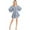 Blue, variant on Wish List Women's Linen Mini 3/4 Ruffle Sleeve Mini Dress (Blue, M/L)