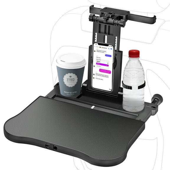 HSWT Car Seat Tray Table - Adjustable Kids Travel Car Food Trays for Eating Passenger Roadtrip Back Seat Organizer Pastime/Working/Dinning Desk