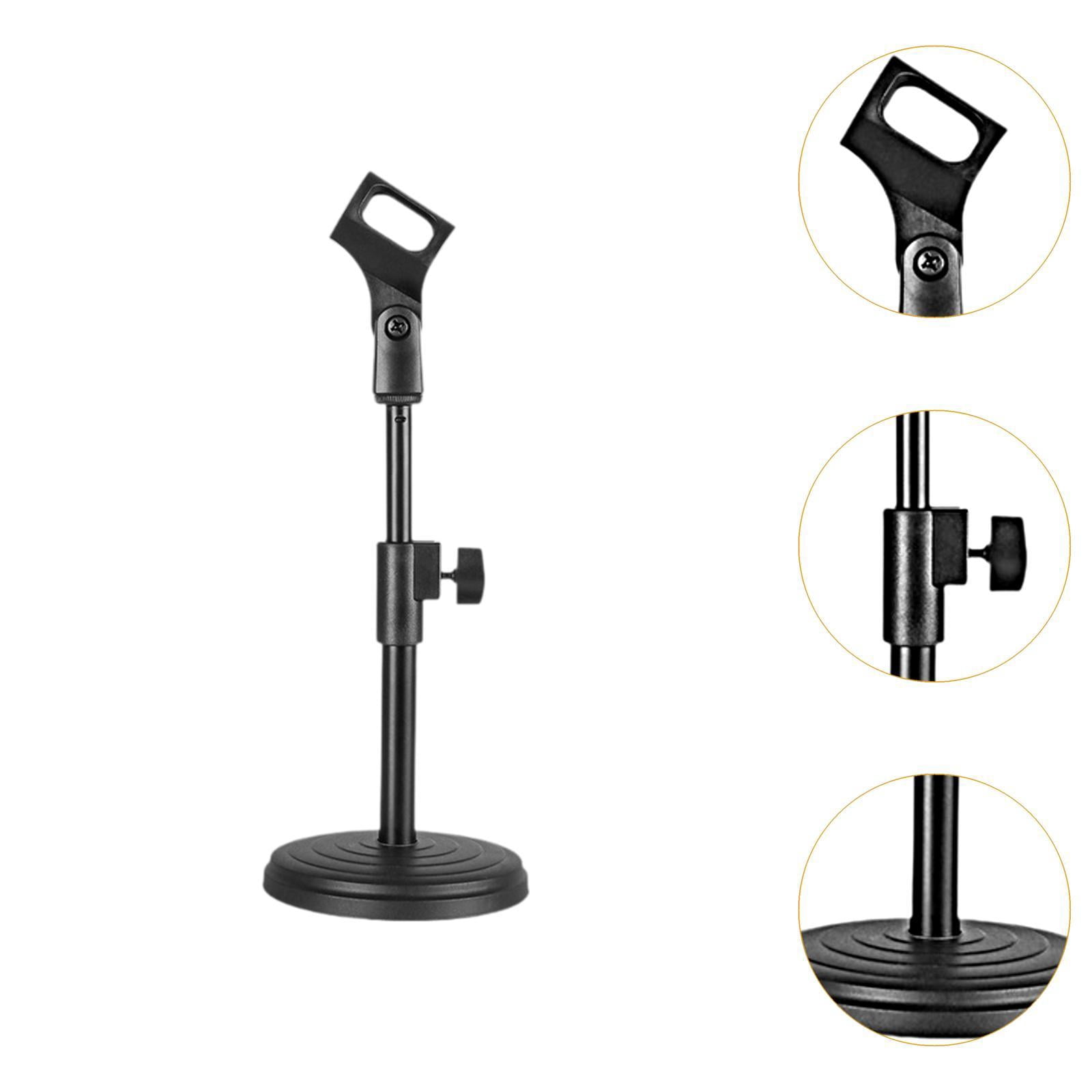 QccHieUs Desktop Microphone Stand Compact Adjustable Height for Party Concert Meeting