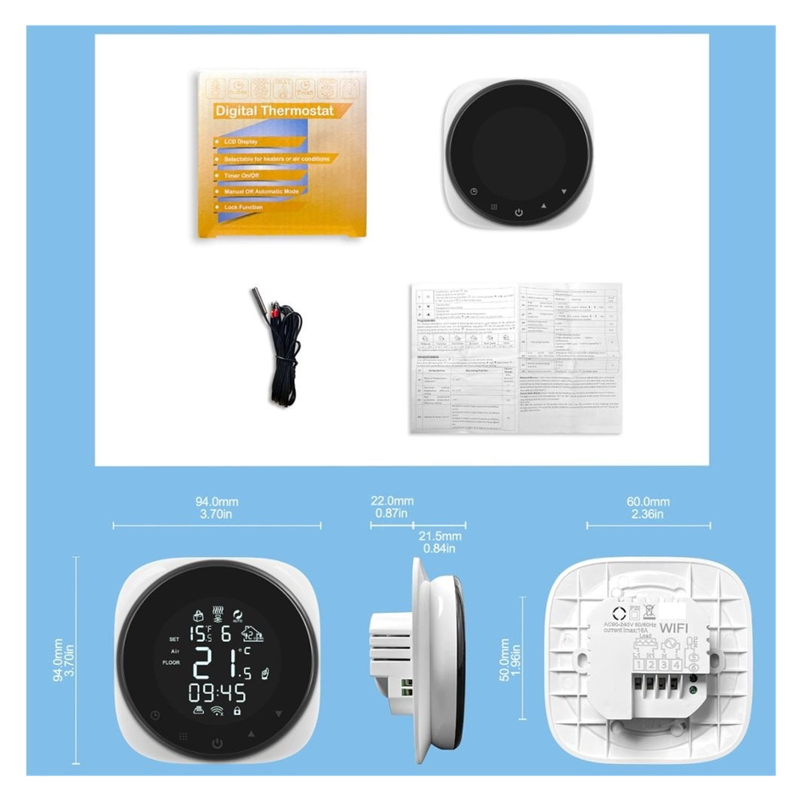 Tuya Smart Thermostat, Temperature Controller For Water/Electric Floor Heating/Water Gas Boiler ,Easy Installation