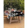 thumbnail image 2 of Outdoor Tablecloth with Umbrella Hole and Zipper, Black Christmas Rectangle Table Cloth 60x102 Inch Waterproof Tablecloth, Gnomes Poinsettia Ball Pine Tree Leaves Picnic Table Cover for Patio Camping, 2 of 7