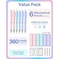 thumbnail image 3 of czcpp-FourCandies Pastel Mechanical Pencil Set - 6PCS 0.5mm&0.7mm Mechanical Pencils with 360PCS HB Lead Refills, 3PCS Erasers and 9PCS Eraser Refills, Cute Colored Mechanical Pencils for Drawing & W, 3 of 4