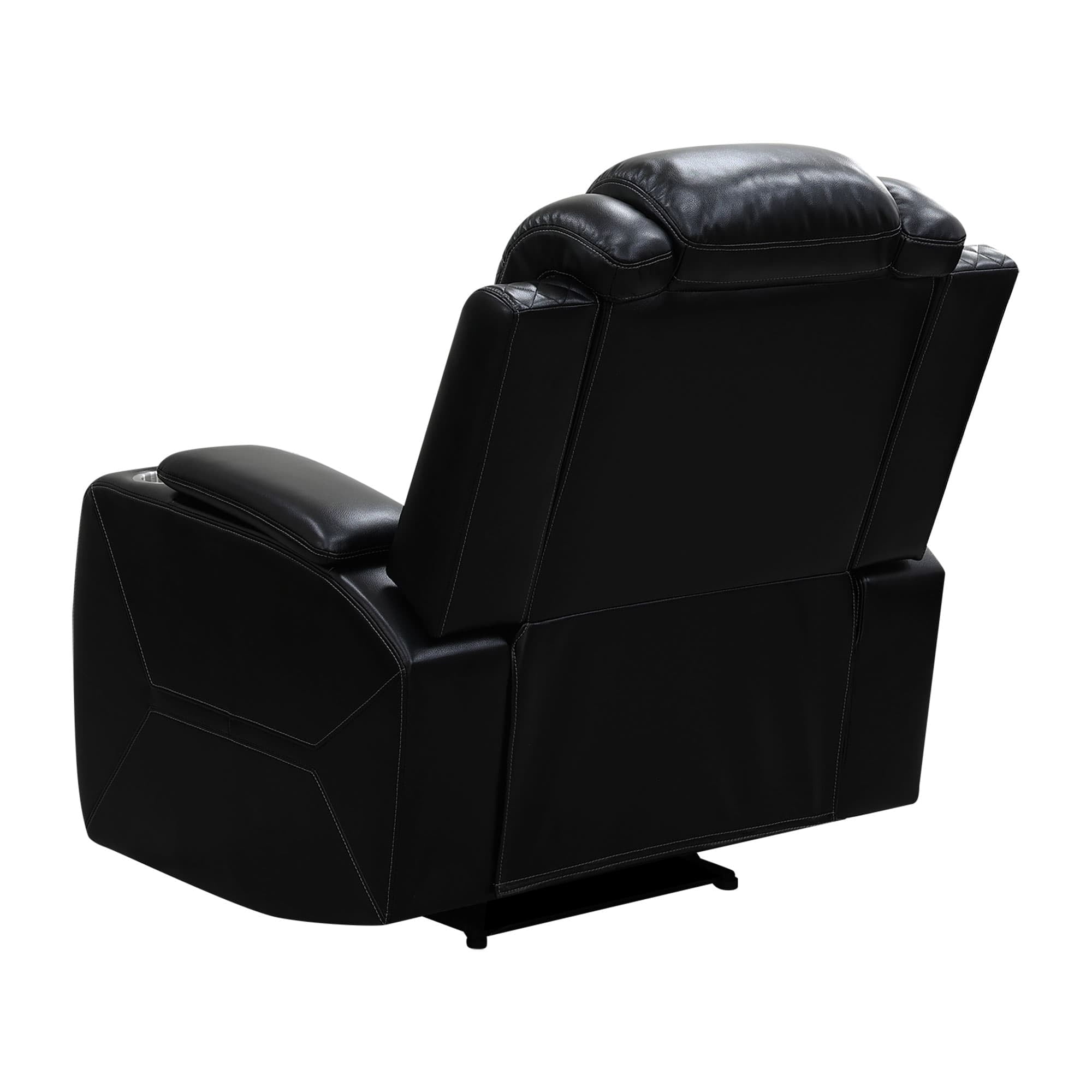 MAYEERTY Power Recliner Chair, Electric Breathable Leather Reclining Chair with USB Charging, Adjustable Backrest for Living Room, Black