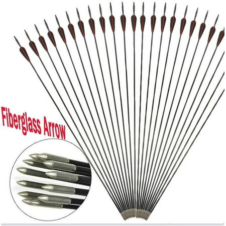 31inch Archery Fiberglass Arrows for Crossbow Recurve Bow Compound Bow Shooting Outdoor Hunting Gear(12pcs/box)