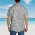 thumbnail image 4 of Kll Men'S Hawaiian Shirt Short Sleeve Button Down Beach Shirts-Glittersilver, 4 of 7