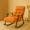 Orange, variant on Bananova Adjustable Rocking Recliner Chair with Multi Position Backrest, Upholstered Lounge Rocker Chair with Metal Rocking Base, Padded Armrests and Seat for Living Room Bedroom Reading Room, Beige