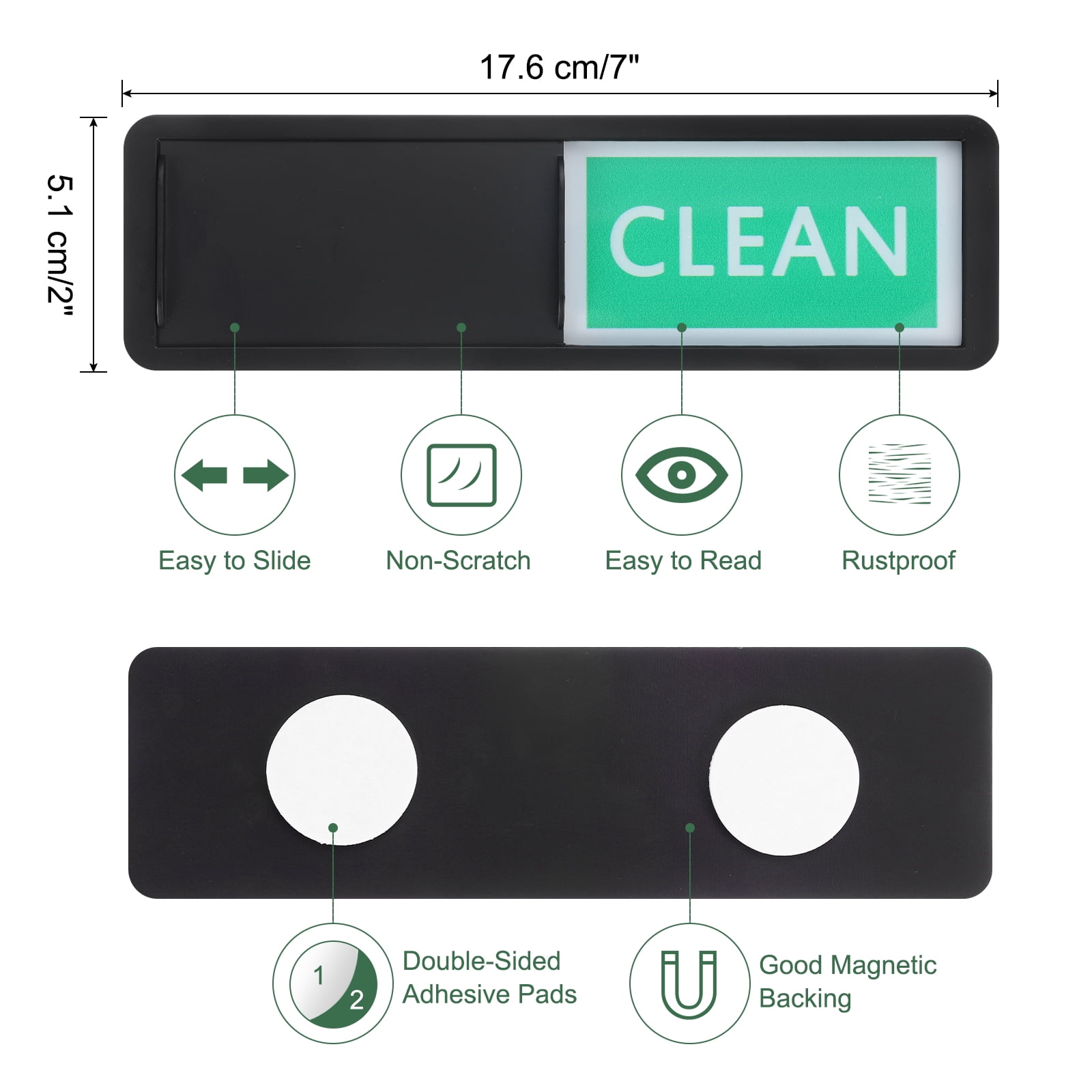 Unique Bargains Dishwasher Magnet Clean Dirty Sign Black