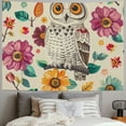 thumbnail image 2 of Orinice Owl Flowers Leaves Tapestry Wall Hanging Unique Style for Home Wall Decor Art Living Room Bedroom Farmhouse Dorm 4 Sizes 60x50inch, 2 of 6