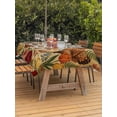 thumbnail image 3 of Outdoor Tablecloth with Umbrella Hole for Patio/Picnic/Party/Camping, Tan Rooster Floral Waterproof Table Cloth Rectangle Table Cover Washable, Farmhouse Spring Flowers Butterflies (54"x 80"), 3 of 8