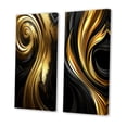 thumbnail image 3 of Designart "Minimal Black Gold Swirl Abstracted" Abstract Spirals Wall Art Set Of 2 - Transitional Gold Gallery Wall Set For Home Decor, 3 of 6