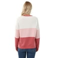 thumbnail image 4 of Pdbokew Womens 2025 Fall Winter Sweaters Casual Long Sleeve Ribbed Knit Crew Neck Lightweight Pullover Red L, 4 of 7