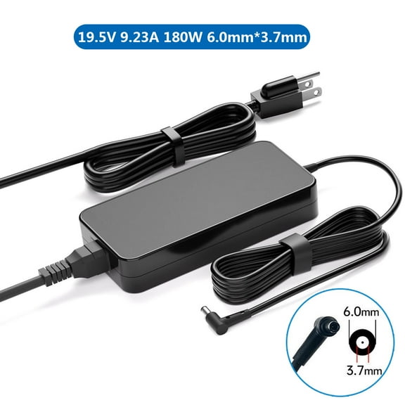 19.5V 9.23A 180W 6.0mm*3.7mm Laptop AC Adapter Charger for ASUS TUF Gaming A17 FA706 TUF706IU-AS76 FA706II, G750JX-DH71-CA G750JW-BBI7N05 G750JW-QS71-CB, Pro 17 W700