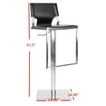 thumbnail image 3 of SAFAVIEH Armondo Rectangle Swivel Mid Back Bar Stool, Black, 3 of 7