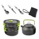 thumbnail image 2 of Kit de utensilios de cocina para acampar Hervidor de agua para cocinar al aire libre Cuchara de olla antiadherente Vajilla de mochilero portátil antiescala Verde 7PCS / Set Speravity OD003501-03B, 2 of 6