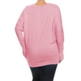 thumbnail image 4 of Women's Plus Size Dolman Long Sleeve Solid Loose Fit Tunic Top, 4 of 4