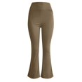 thumbnail image 4 of ZOIGHDA Women Flare Yoga Pants Leggings with Pockets with Pockets High Wasit Bootcut Belly Control Soft Workout Leggings(Brown,Large), 4 of 6