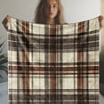 thumbnail image 2 of [1 Soft Cozy Throw Blanket] 1pc, Vintage Plaid Print Throw Blanket, Soft and Cozy Flannel, Warm Comfort for Sofa Bed Car Office, All-Season Gift Blanket, Polyester Knit, 2 of 6