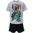 thumbnail image 2 of Jurassic World Dinosaur Little Boys Athletic T-Shirt and Mesh Shorts Outfit Set Toddler to Big Kid, 2 of 5