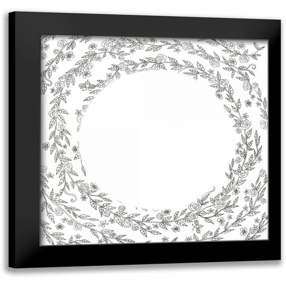 Varacek, Pam 12x12 Black Modern Framed Museum Art Print Titled - Swirling Vines Boarder