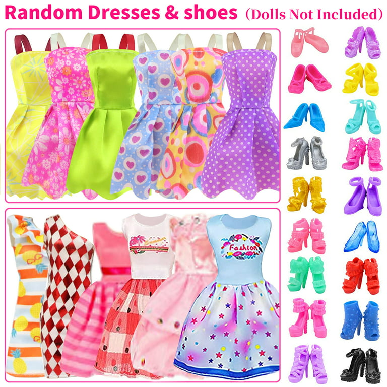 70 Pcs Doll Clothes & Accessories for 11.5 Inch Girl Doll - Includes  Dresses, Shoes, and Other Accessories