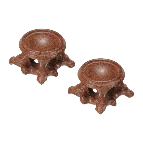 Wooden Ball Stand Holders Displays Base 30mm Diameter Red for Crystal Ball 2 Pcs