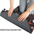 thumbnail image 3 of Black Floral Skull Pattern Hot Yoga Mat Towel Non Slip for Hot Yoga - Quick-Drying Yoga Mat Cover with 4 Corner Pockets with Travel Bag - Hot Yoga Towel Non Slip 74"x26", 3 of 6