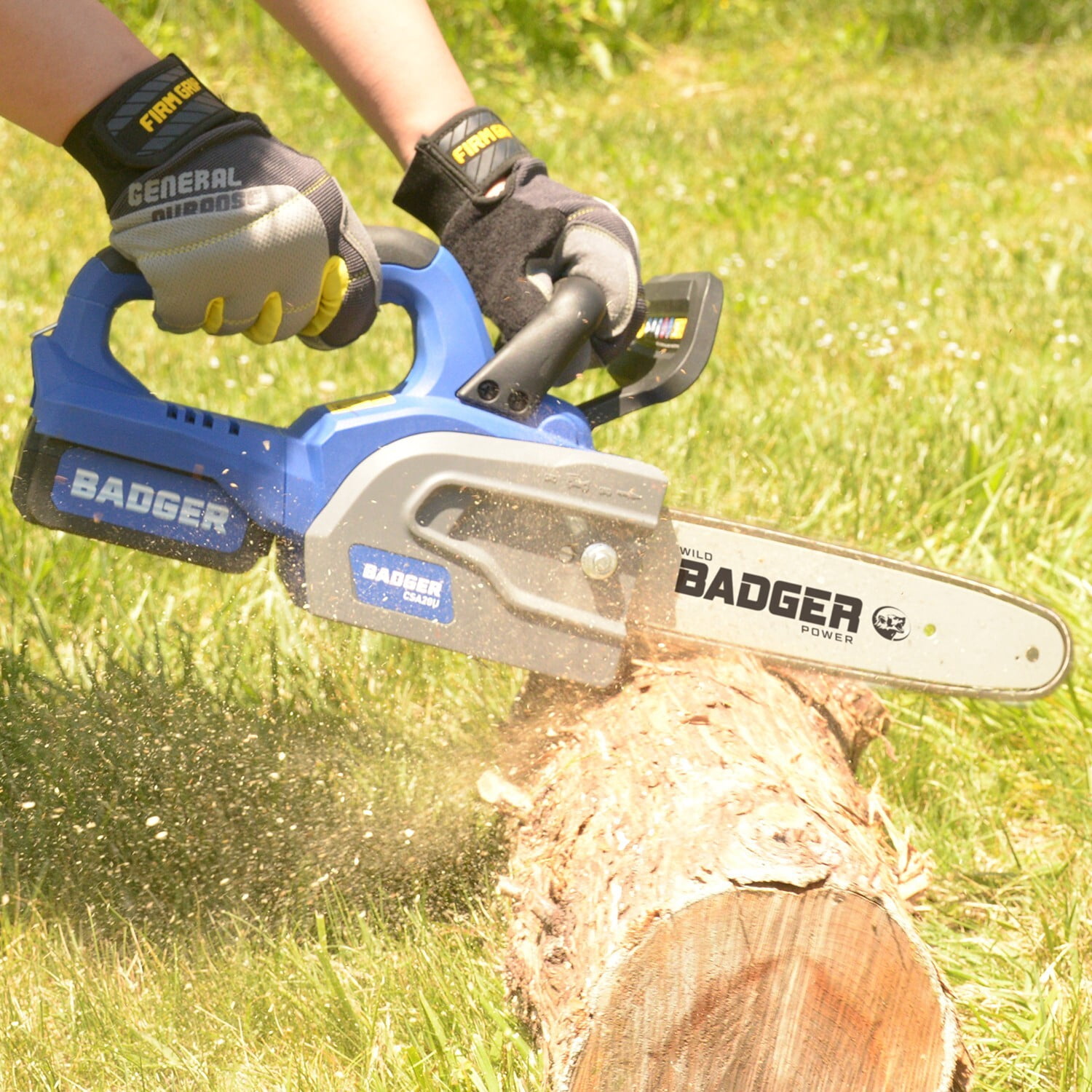 WILD BADGER POWER Electric Cutting Chainsaw Cordless 20V 12" Brushless, 4.0 Ah Battery and Charger