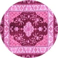 thumbnail image 1 of Ahgly Company Indoor Round Abstract Pink Modern Area Rugs, 6' Round, 1 of 4