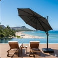 thumbnail image 3 of 10 Ft Gray Square Cantilever Patio Umbrella with 360° Rotation, Tilt Adjustment, and Heavy-Duty Offset Polyester Canopy – Ideal for Deck & Outdoor Use, Base Not Included, 3 of 13