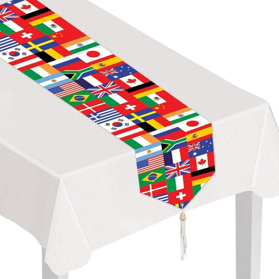 12 Pack Beistle Printed International Flag Party Table Runner