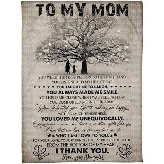 To My Mom You Always Made Me Smile Fleece Blanket Mom From Daughter Home Decor Bedding Couch Sofa Soft, 30x40in Fleece Blanket