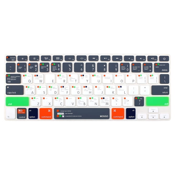 mosiso - keyboard cover silicone skin for macbook air 13" and macbook pro 13" 15" 17" (with or w/out retina display) imac -rose red