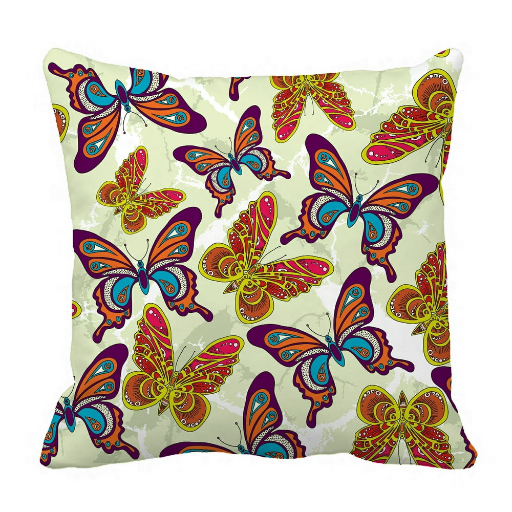 ABPHQTO Pattern Butterflies Yellow Pillow Case Pillow Cover Pillow ...