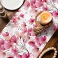 thumbnail image 3 of Pink Flowers Table Runner 72 Inches, Spring Botanical Budding Floral Branches Bed Runner Dresser Scarves Tabletop for Indoor Outdoor Parties/Ceremony/Banquet, 14" x 72", 3 of 9