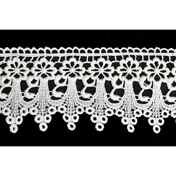Altotux 3" Ivory Off-white Venice Lace Ribbon Trim By Yard