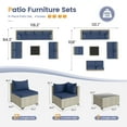 thumbnail image 4 of UDPATIO 9 Pieces Outdoor Patio Furniture Set with 44" Fire Pit Table, Outdoor Wicker Patio Conversation Set with Cushions for Backyard, Porch, Garden(Navy Blue), 4 of 7