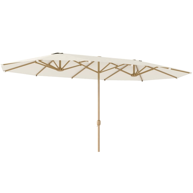 Outsunny Parasol de Jardin Double 179,1 Po L x 104,3 Po P, Protection UV30+, Beige