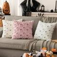 thumbnail image 2 of MIULEE Halloween Pillow Covers Cute Ghost Spooky Throw Pillows Set of 2 Soft Plush Faux Fur Decorative Cushion Covers for Couch Sofa Bed Porch Living Room Halloween Decor 18x18 inch White, 2 of 10