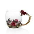 thumbnail image 3 of CAROOTU Enamel Coffee Tea Cup Mug 3D Rose Butterfly Glass Cups Wedding Gift, 3 of 6