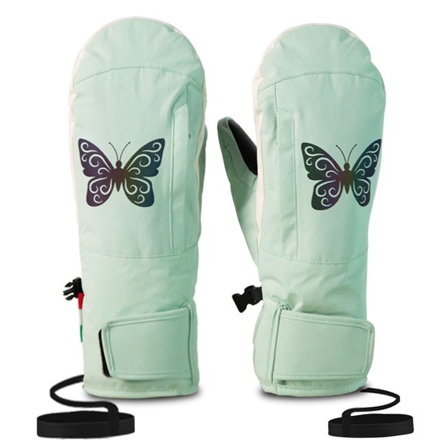 Guantes de esquí para hombres y mujeres, deportes de invierno al aire libre, a prueba de viento, impermeables, cálidos, individuales y dobles, bolsa para dedos y manos congestionadas