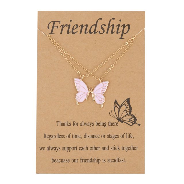 Gargantilla de mariposa de 2 piezas, collar de moda coreana, cadena de clavícula de margaritas y flores, amistad, BFF, arcoíris, joyería para mejor amigo