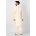 thumbnail image 4 of SKAVIJ Art Silk Kurta Pajama Set for Men Indian Wedding Party Wear Dress (Large, Offwhite), 4 of 6